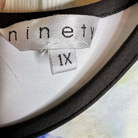 Ninety Wearable Art Sheath Dress Size 1X Sleeveless Lightweight Multicolor - Picture 7 of 8